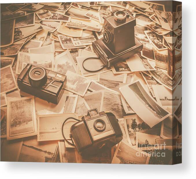 Cameras Canvas Print featuring the photograph The picture loft by Jorgo Photography