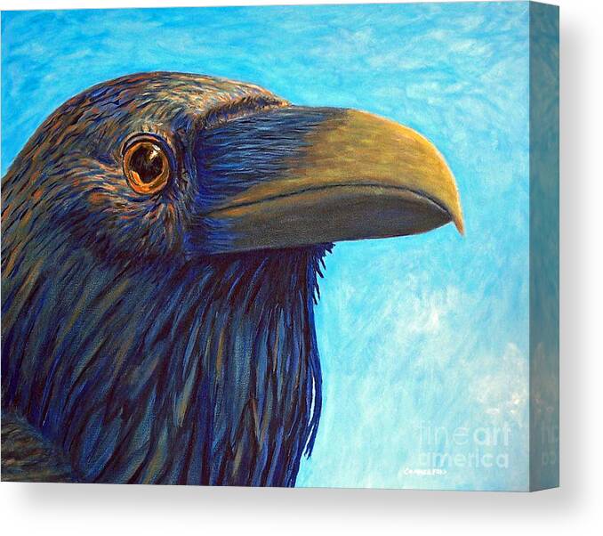 Raven Canvas Print featuring the painting The Prophet by Brian Commerford