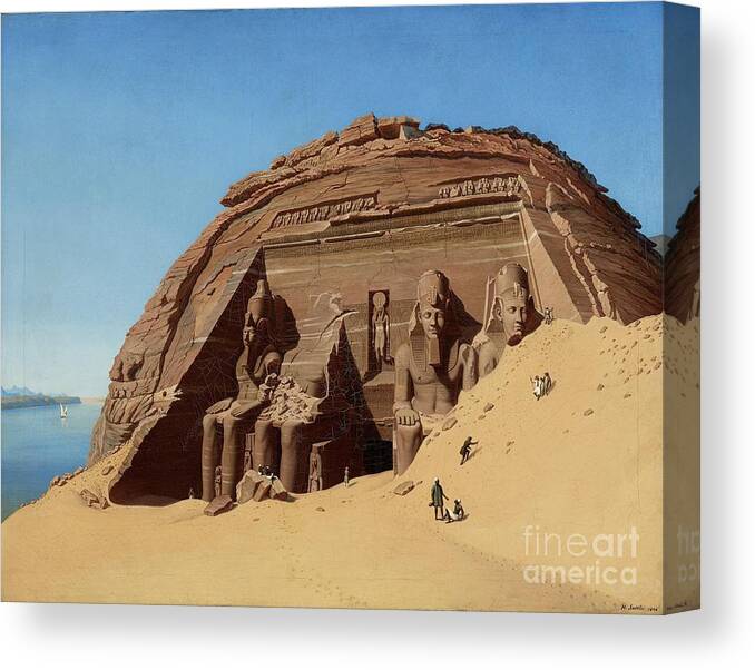 Hubert Sattler Canvas Print featuring the painting The Rock Temple of Abusimbel by MotionAge Designs