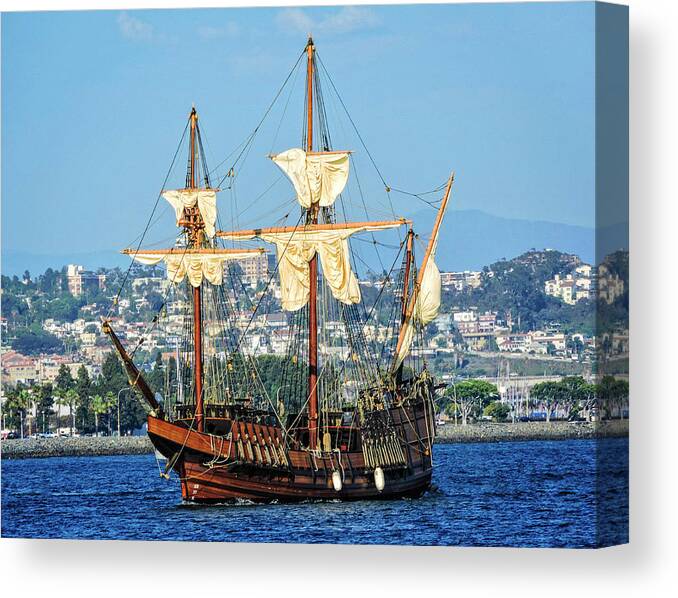 Tall Ships Canvas Print featuring the photograph The San Salvador by L J Oakes