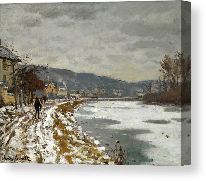 Claude Monet Canvas Print featuring the painting The Seine in Bougival by Claude Monet