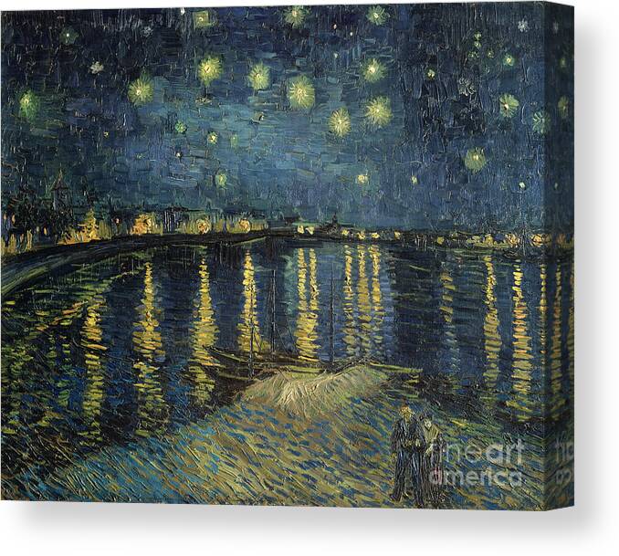 #faatoppicks Canvas Print featuring the painting The Starry Night by Vincent Van Gogh