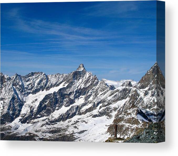 Zermatt Canvas Print featuring the photograph The Swiss Alps by Sue Morris