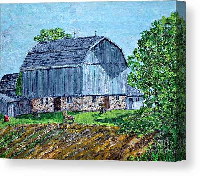The Victory Garden Farm Canvas Print featuring the painting The Victory Garden Farm by Richard Wandell