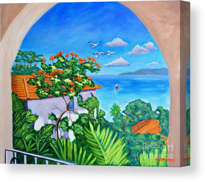 Seascape Canvas Print featuring the painting The View From A Window by Laura Forde
