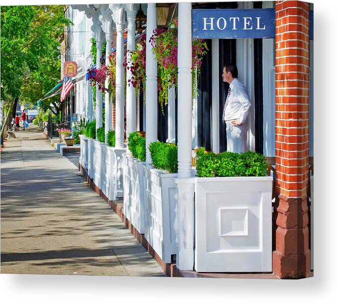 Hotel Canvas Print featuring the photograph The Waiter by Keith Armstrong