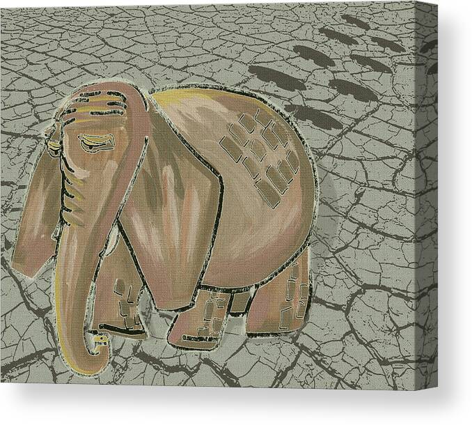 Elephant Canvas Print featuring the painting There Are No Peanuts Here by Laura Brightwood