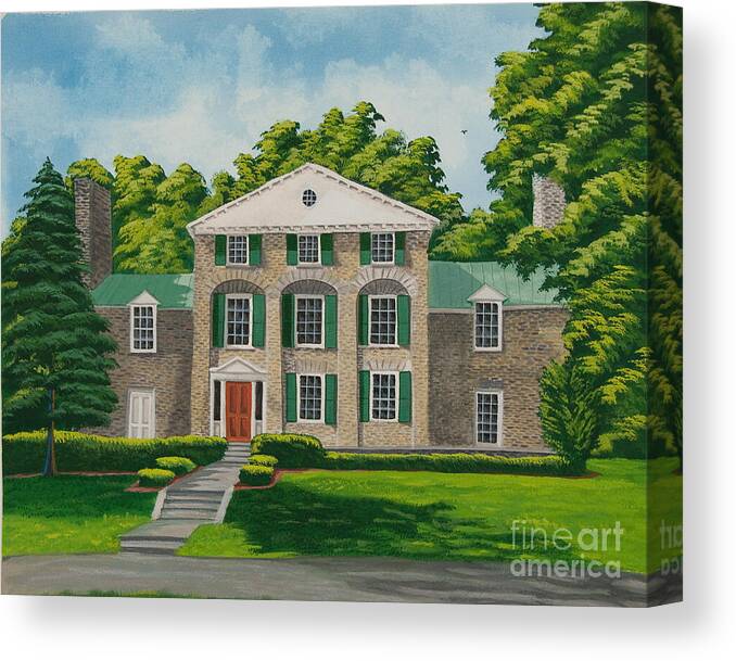 Theta Chi Frat House Canvas Print featuring the painting Theta Chi by Charlotte Blanchard