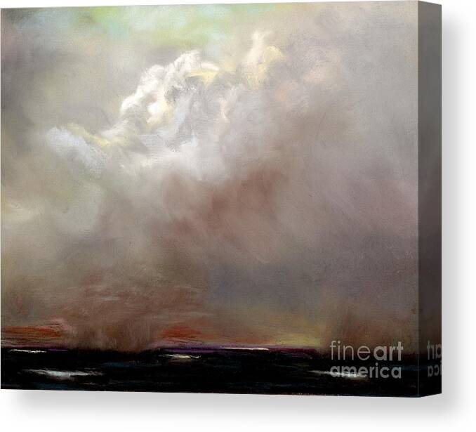 Cloud Painting Canvas Print featuring the painting Things Are About to Change by Frances Marino