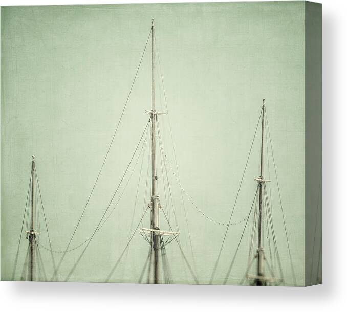Nautical Canvas Print featuring the photograph Three Masts by Lisa R