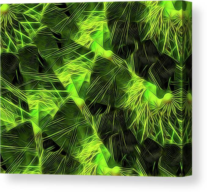 Abstract Canvas Print featuring the digital art Threshed Green by Ron Bissett