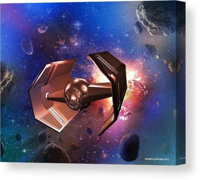 Tie-fighter Canvas Print featuring the photograph Tie-Fighter by Mickey Clausen