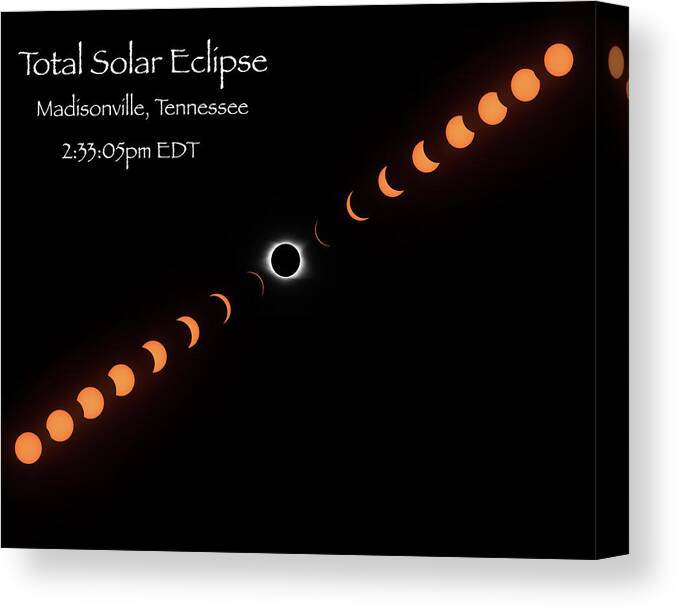 Madisonville Tn Canvas Print featuring the photograph Totality by Norman Peay