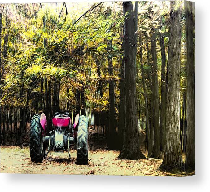 Forest Canvas Print featuring the photograph Tractor by Carlee Ojeda