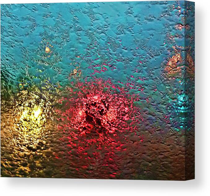 Nature Canvas Print featuring the photograph Traffic in Torrential Rain by Rhonda McDougall