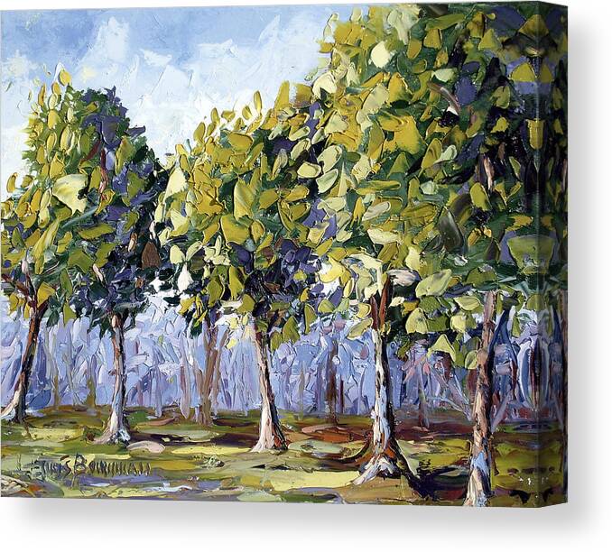 Landscape Canvas Print featuring the painting Trees by Lewis Bowman