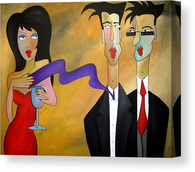 Fidostudio Canvas Print featuring the painting Tres Chic by Tom Fedro