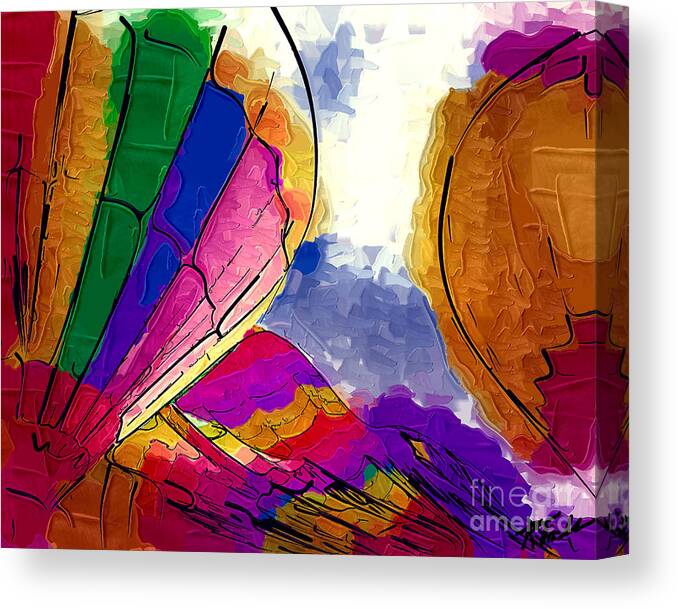 Hot Air Balloons Canvas Print featuring the digital art Triplets by Kirt Tisdale