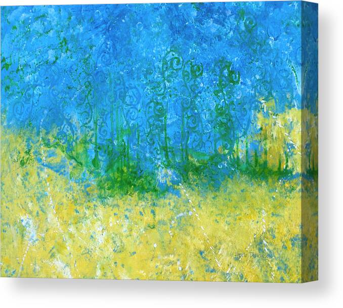 Abstract Canvas Print featuring the painting Tropical Waters by Herb Dickinson