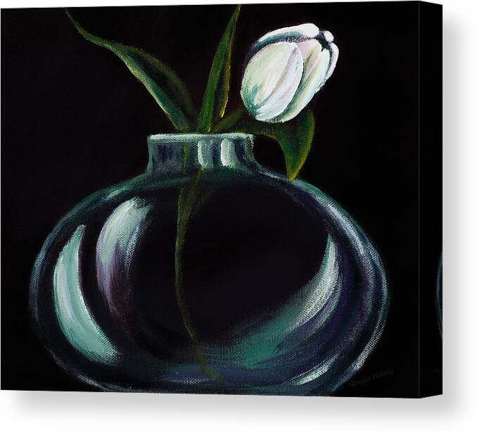 Tulip Canvas Print featuring the painting Tulip in a vase by Georgia Pistolis