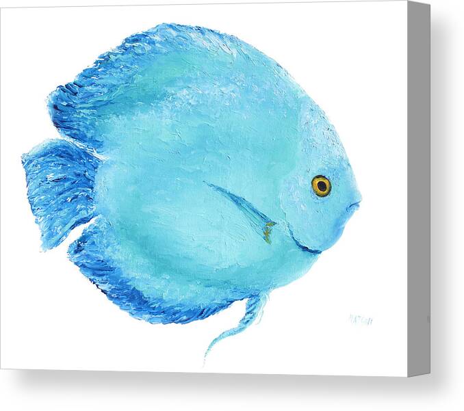 Fish Canvas Print featuring the painting Turquoise Fish painting by Jan Matson