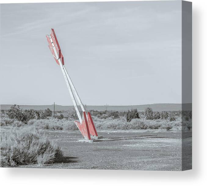 Rt66 Canvas Print featuring the photograph Twin Arrow trading post by Darrell Foster