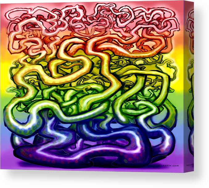 Vine Canvas Print featuring the digital art Twisted Vines We Call Life LGBTQ by Kevin Middleton