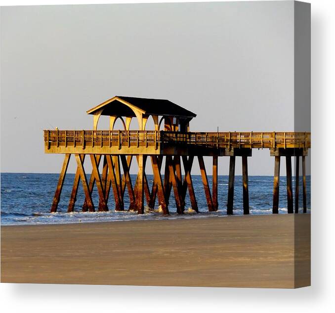 Savannah Canvas Print featuring the photograph Tybee Pier by Julie Pappas