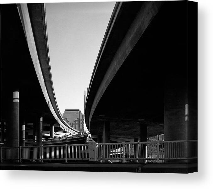 Under Interstate 5 Canvas Print featuring the photograph Under Interstate 5 Sacramento by Lee Santa