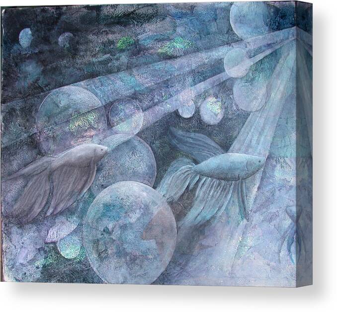 Japanese Fighting Fish Canvas Print featuring the painting Underwater Fantasy by Sandy Clift