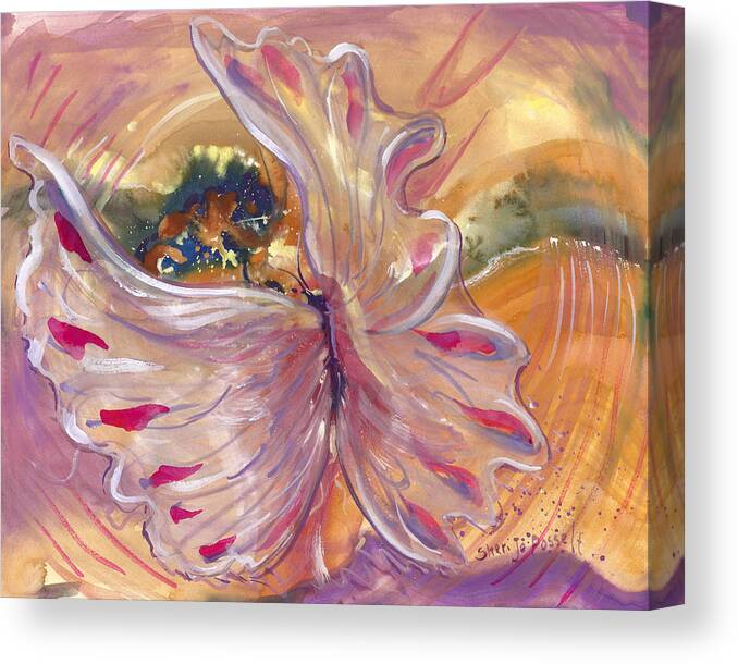 Universal Cacoon Canvas Print featuring the painting Universal Cacoon by Sheri Jo Posselt