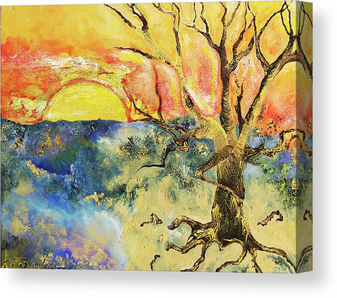 Fantasy Landscape Canvas Print featuring the painting Unstoppable by Anitra Handley-Boyt
