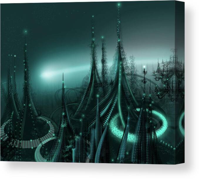 Cityscape Canvas Print featuring the digital art Utopia by James Hill