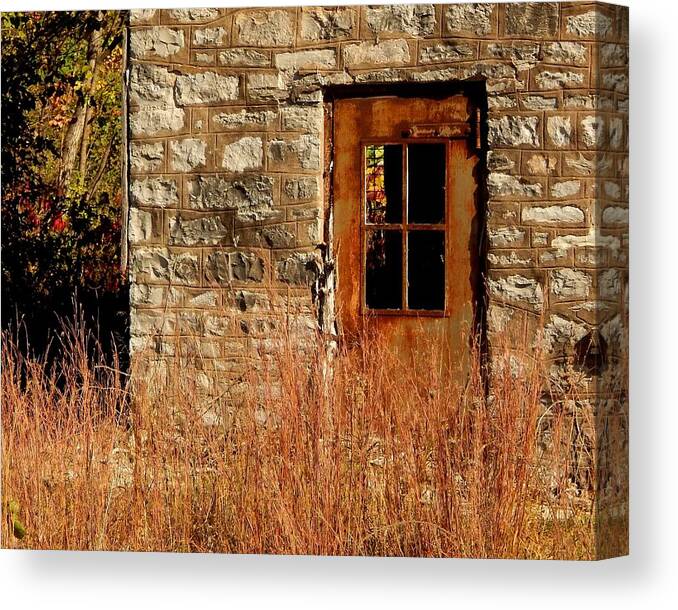 Limestone Canvas Print featuring the photograph Valmeyer Limestone by Helen ONeal