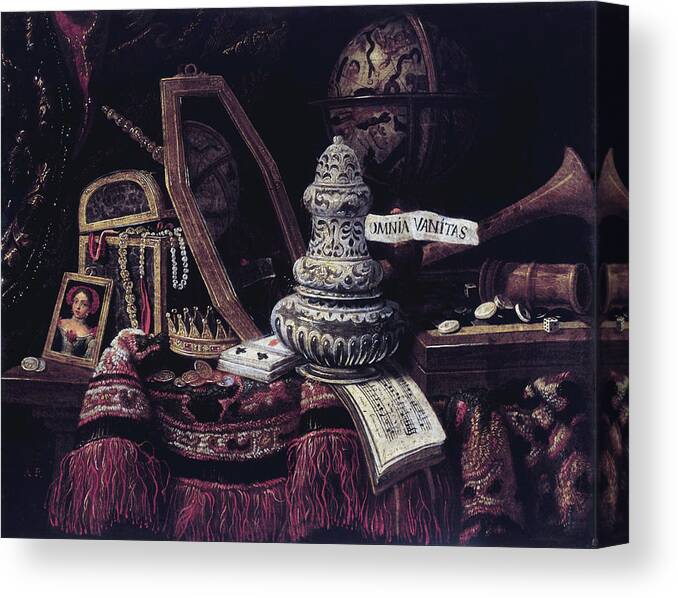 Anonymous Canvas Print featuring the painting Vanitas by Anonymous