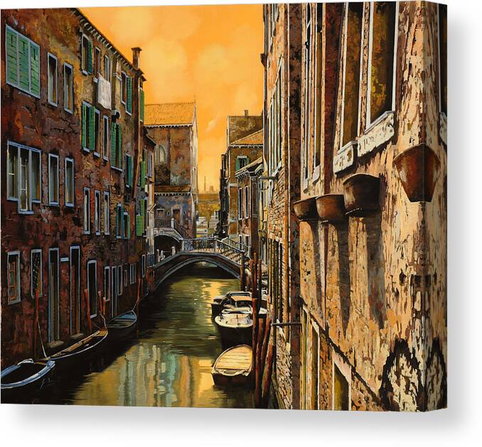 Venice Canvas Print featuring the painting Venezia Al Tramonto by Guido Borelli