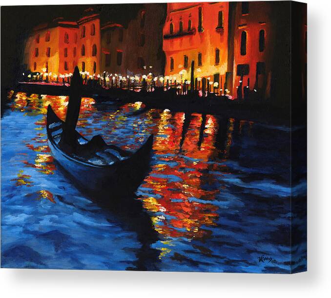 Landscape Canvas Print featuring the painting Venice Lights by Vic Ritchey