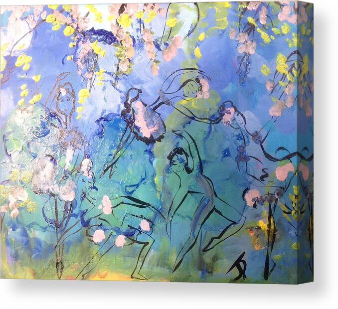 Vibration Canvas Print featuring the painting Vibrational dance  by Judith Desrosiers