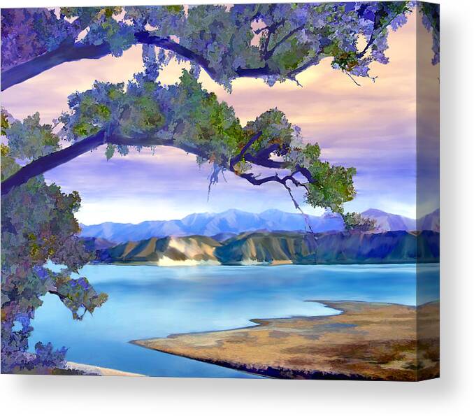 Landscape Canvas Print featuring the photograph View from Mohawk Lake Cachuma by Kurt Van Wagner