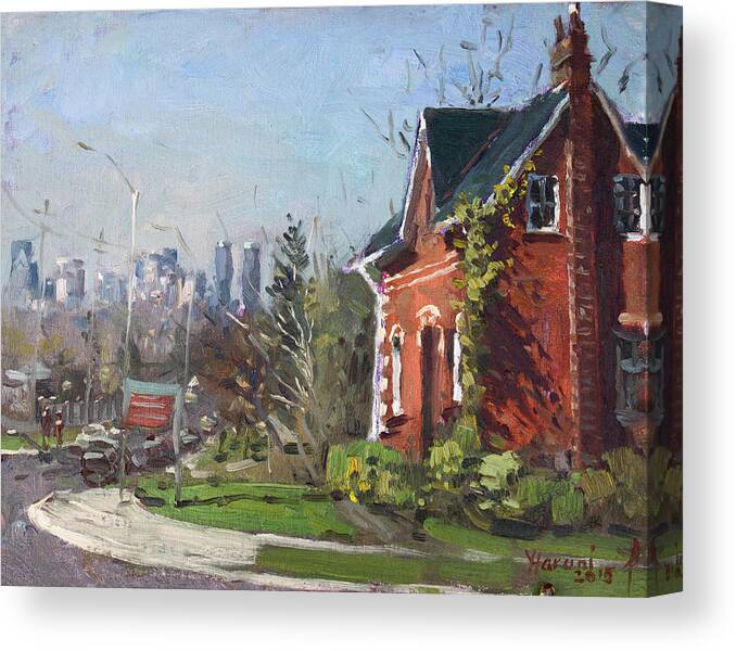  Mississauga Canvas Print featuring the painting View of Mississauga City by Ylli Haruni