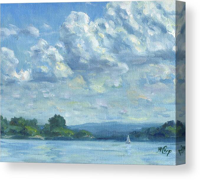 Seascape Canvas Print featuring the painting View over the Bay by Michael Camp