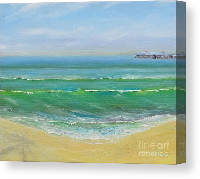 San Clemente Canvas Print featuring the painting View to the Pier by Mary Scott