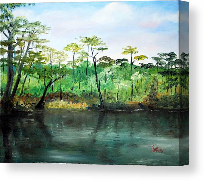 Impressionist Canvas Print featuring the painting Waccamaw River - Impressionist by Phil Burton