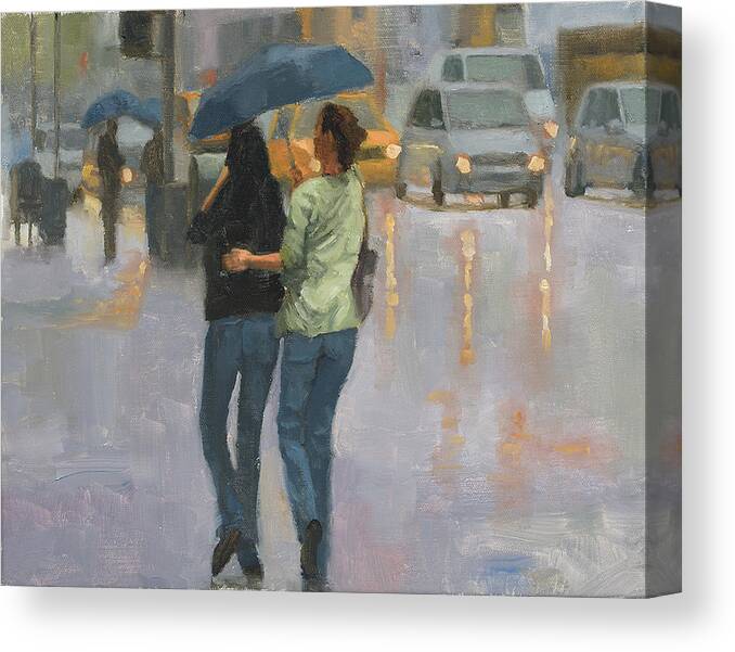 Oil Painting Canvas Print featuring the painting Walking with you by Tate Hamilton