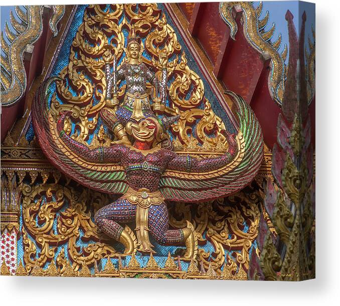 Temple Canvas Print featuring the photograph Wat Subannimit Phra Ubosot Gable DTHCP0006 by Gerry Gantt