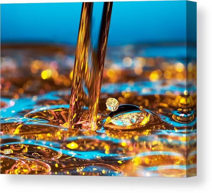 Abstract Canvas Print featuring the photograph Water And Oil by Setsiri Silapasuwanchai
