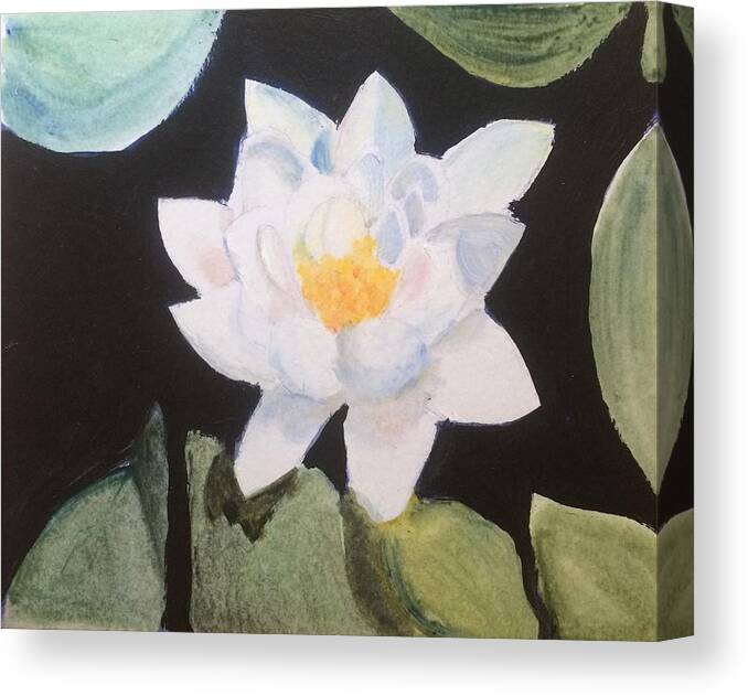 Watercolor Canvas Print featuring the painting Water Lily 4 by Katherine Berlin