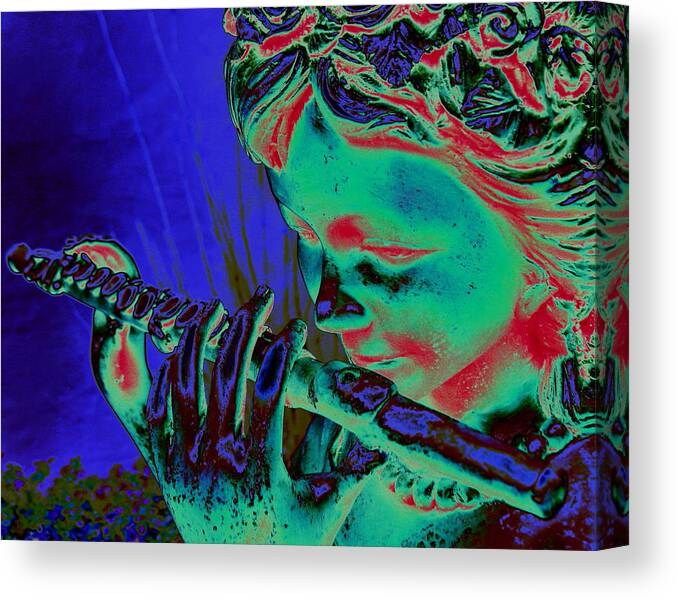 Statue Canvas Print featuring the digital art Water Music by Larry Beat