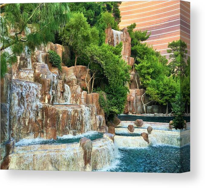 Waterfall Canvas Print featuring the photograph Waterfall Vegas by Vijay Sharon Govender