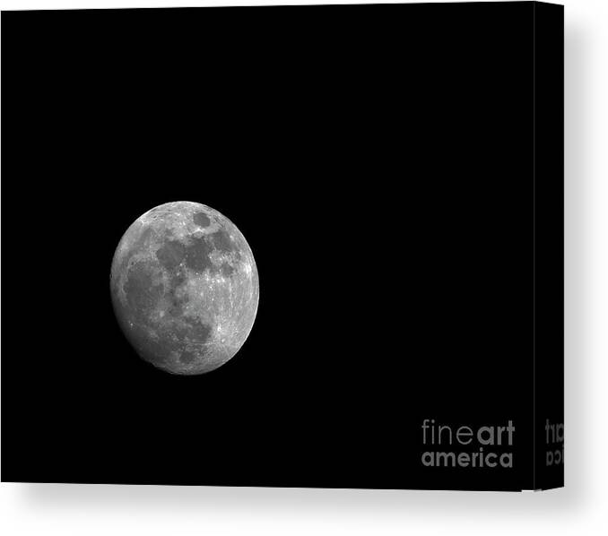 90% Illumination Canvas Print featuring the photograph Waxing Gibbous - 4 by David Bearden